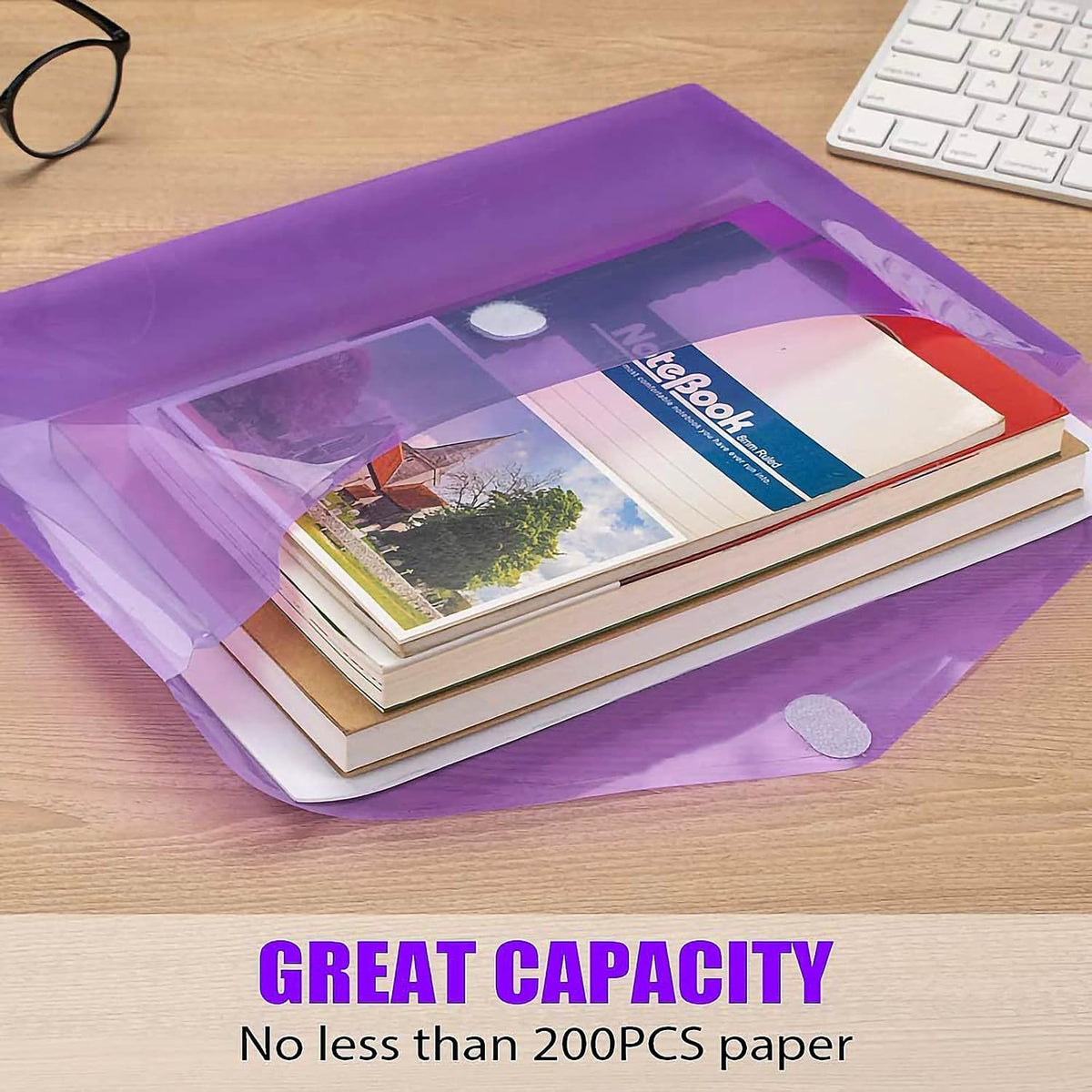 Sooez 12 Pack Plastic Envelopes File Folders, Plastic Filing Folders