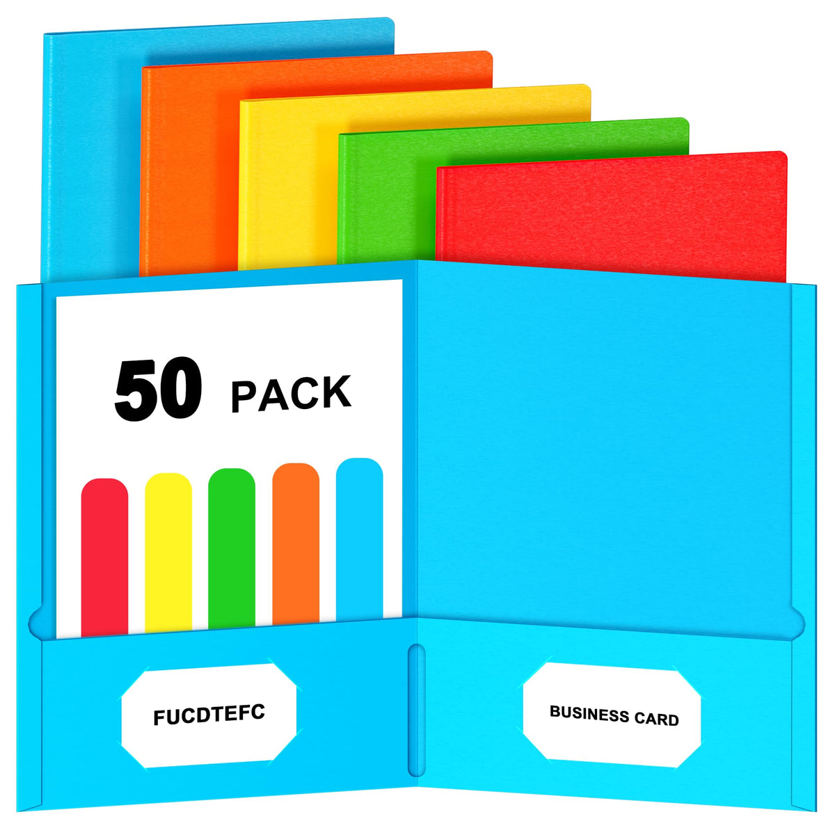 6 Pack Folders with Pockets, Pastel Color Cute Pocket Folders Paper Classic