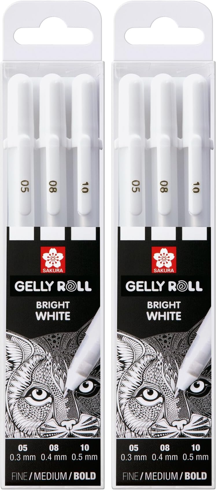 SAKURA Gelly Roll Classic White Gel Pen Set, Assorted Sizes, 3 Pack