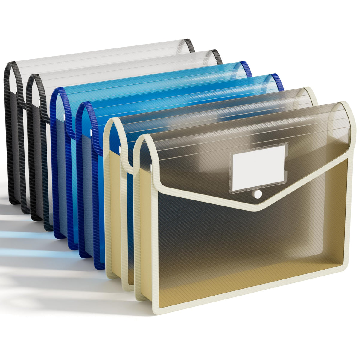 ABC life 6 Pack Plastic File Folder, Colorful File Folder Organizer