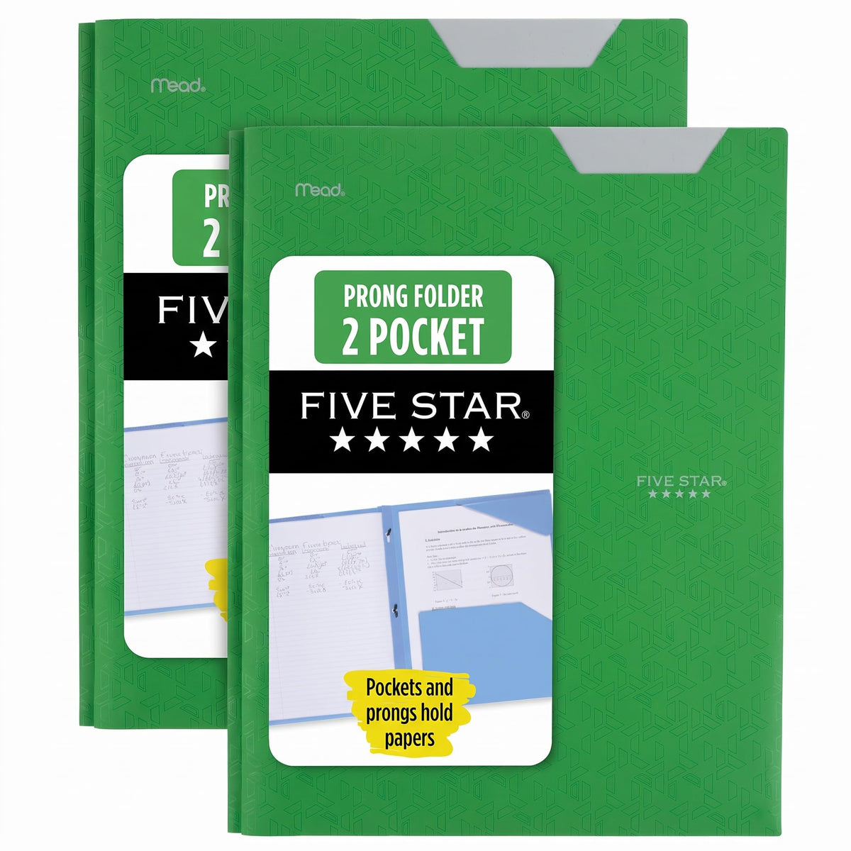 Five Star 2-Pocket Folder, Plastic Folder with Stay-Put Tabs and Prong Fasteners, Holds 8-1/2" x 11" Paper, Amethyst Purple (38750)