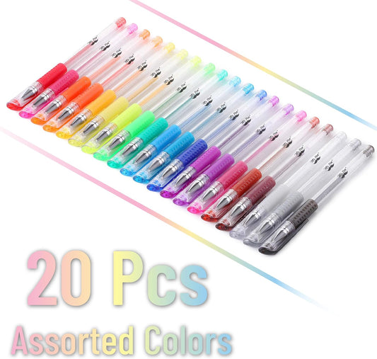 Mr. Pen- Glitter Gel Pens, 20 Colors, Glitter Pens Fine Bullet Tip