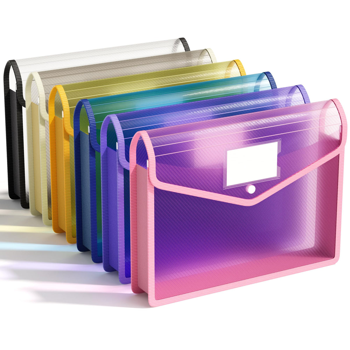ABC life 6 Pack Plastic File Folder, Colorful File Folder Organizer