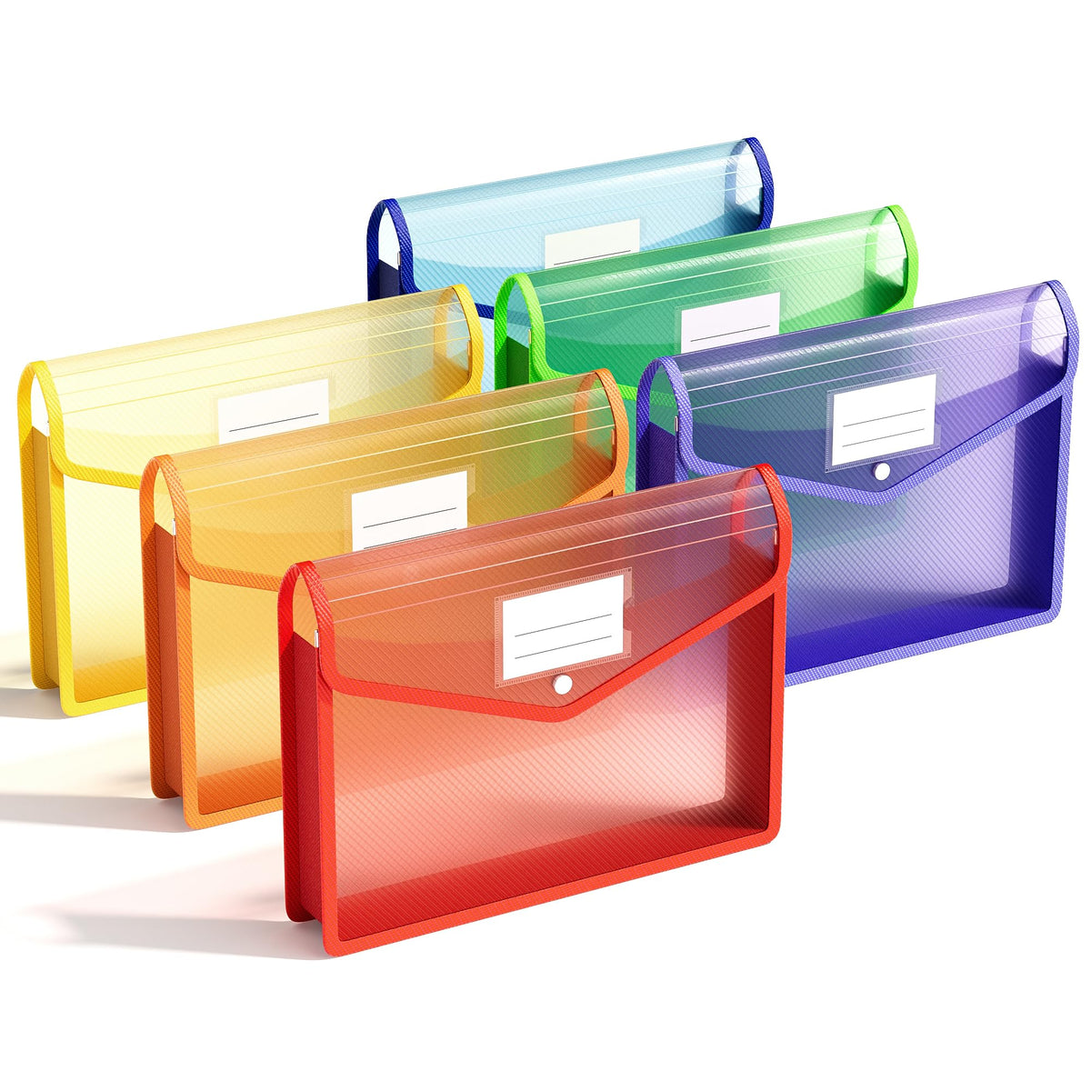 ABC life 6 Pack Plastic File Folder, Colorful File Folder Organizer