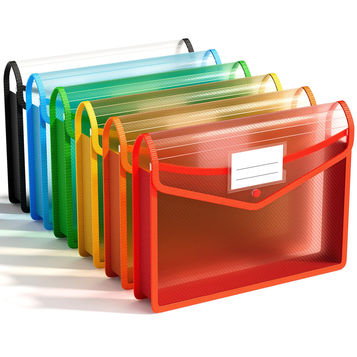 ABC life 6 Pack Plastic File Folder, Colorful File Folder Organizer