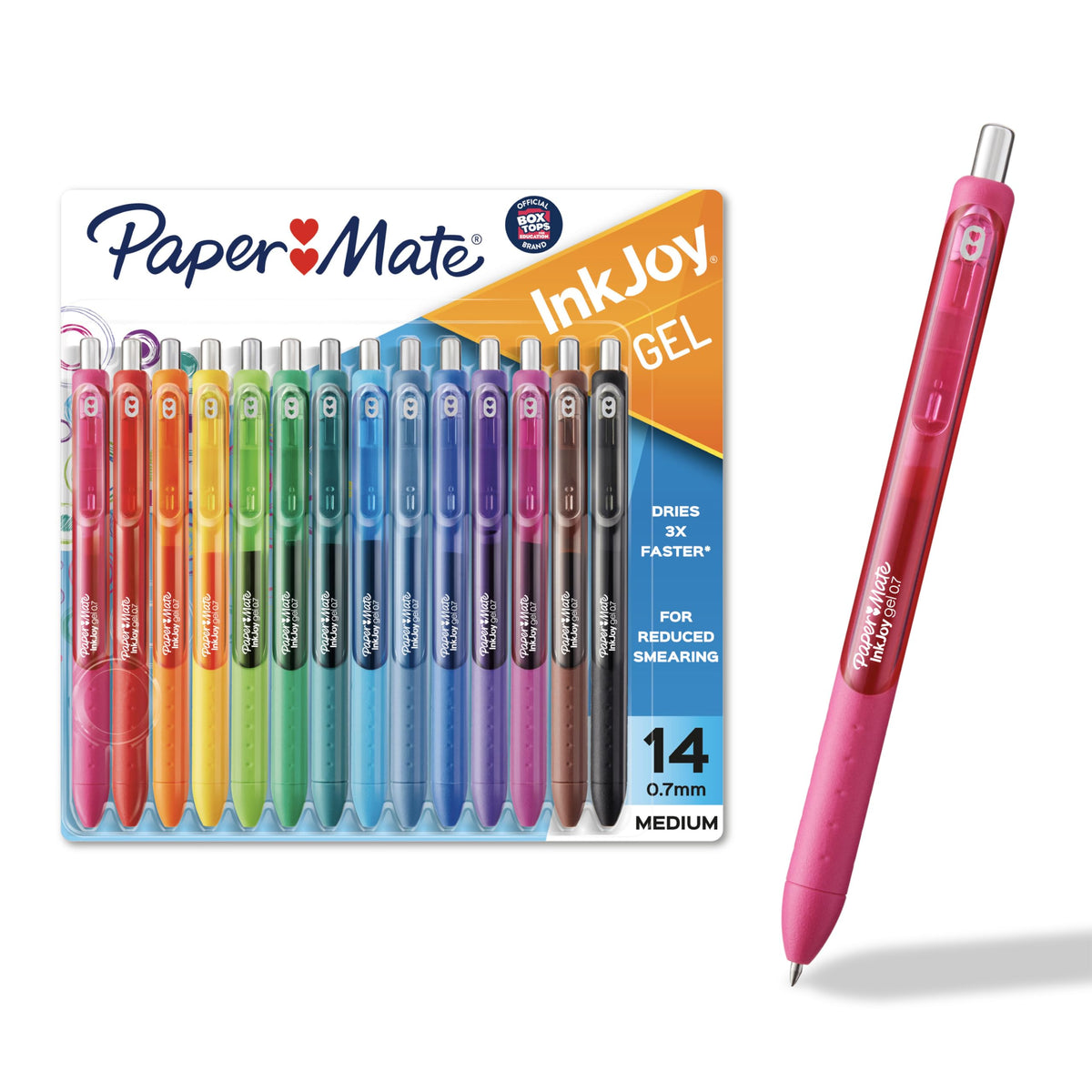 Paper Mate InkJoy Gel Pens, Assorted, Medium Point (0.7mm), 14 Count - Smooth Writing, Back to School, Teacher Supplies, Journaling, Note-Taking, Doodling