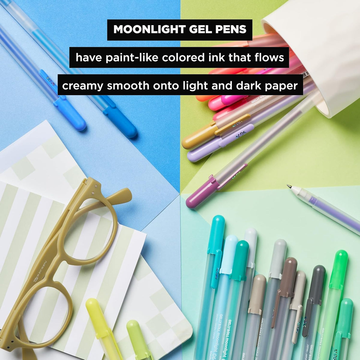 Sakura Gelly Roll Moonlight 10 Gel Pens, Assorted Bright, 10 Pack
