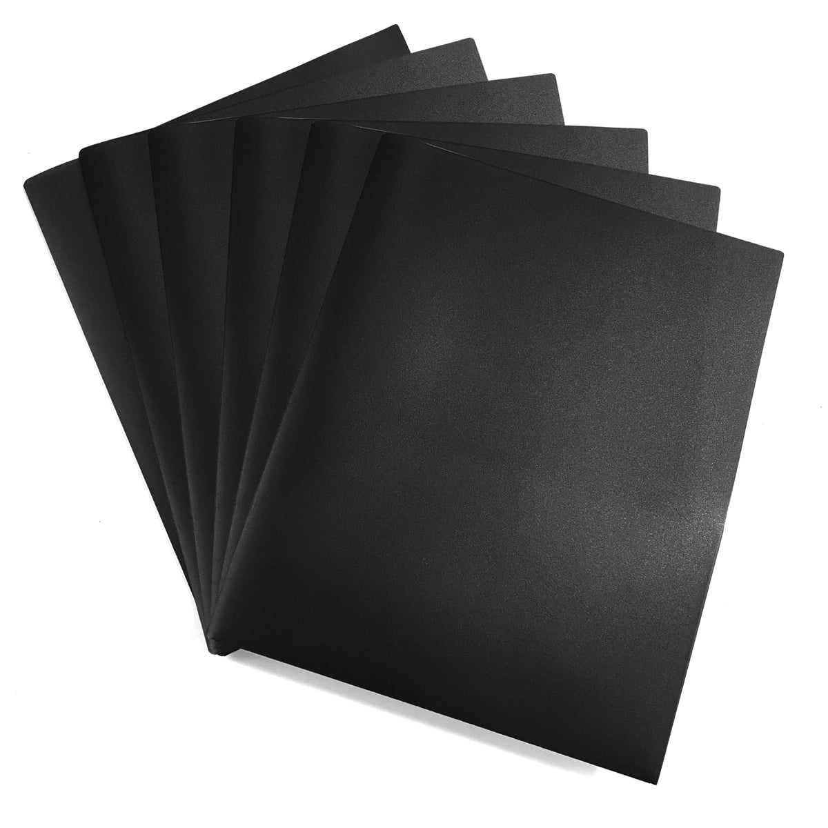 Easykart Plastic Folders with Pockets - (Black, 6 Pack), 2 Pocket Poly Folders for School, Home or Office, Durable Heavy Duty File Folders