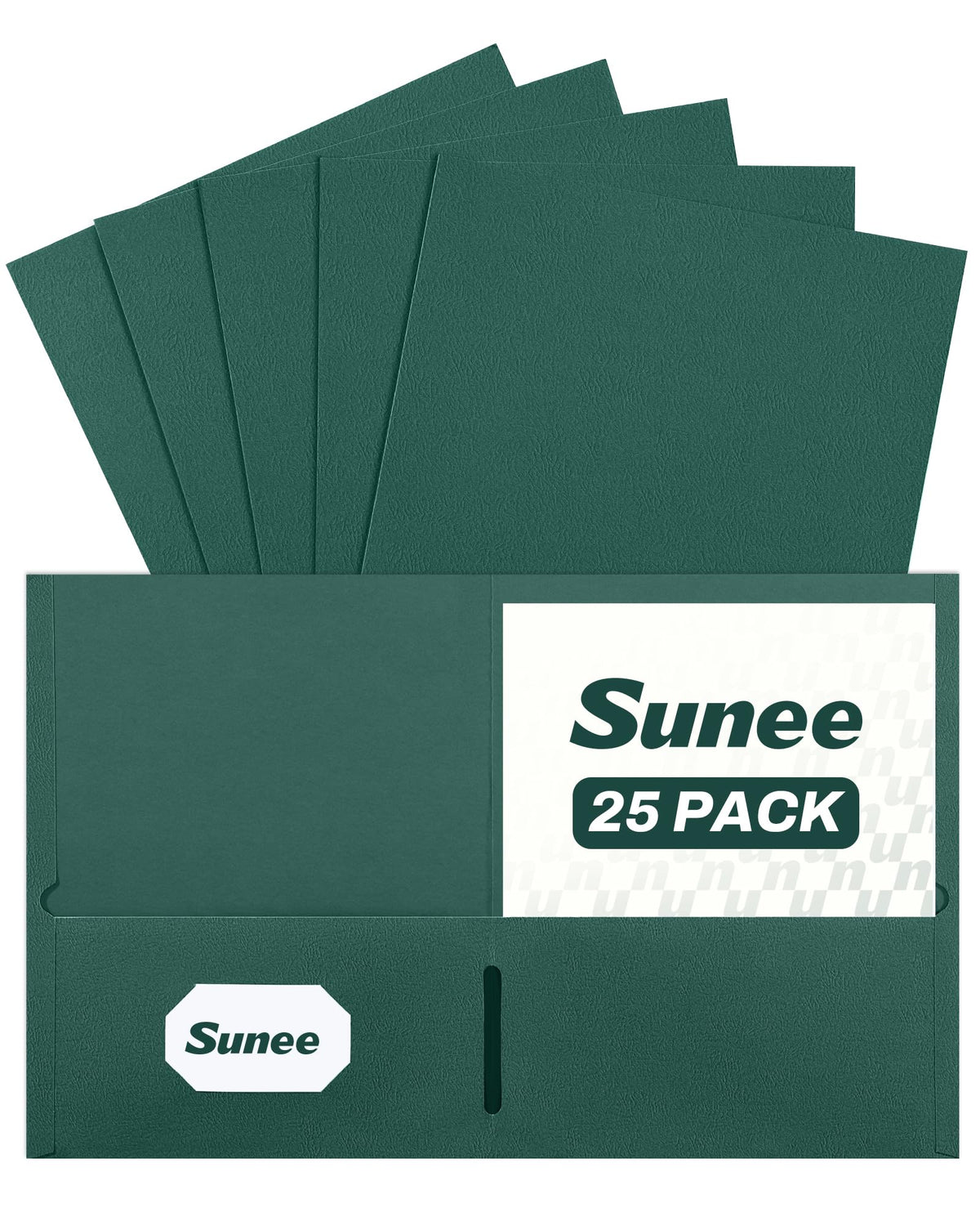 SUNEE Folders with Pockets(25 Pack, Black), 2 Pocket Folders Fit Letter Size Paper, Paper File Folder for School Office Home Bussiness