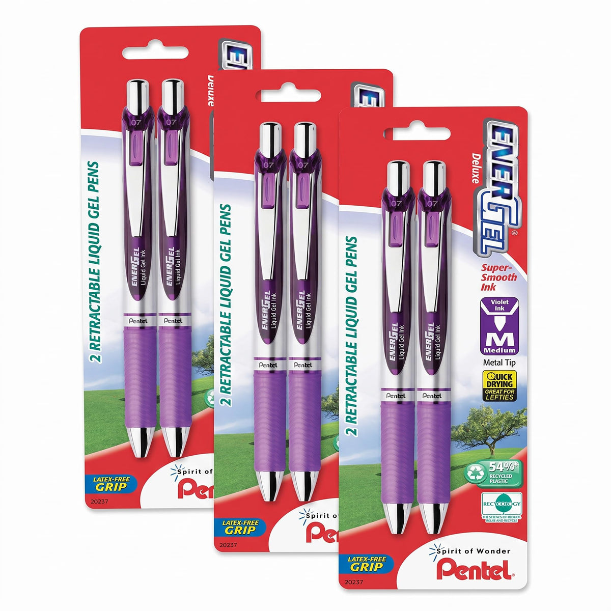 Pentel EnerGel Deluxe RTX Retractable Liquid Gel Pen, 0.7mm, Metal Tip, Blue Ink, 2 Pack (BL77BP2C)