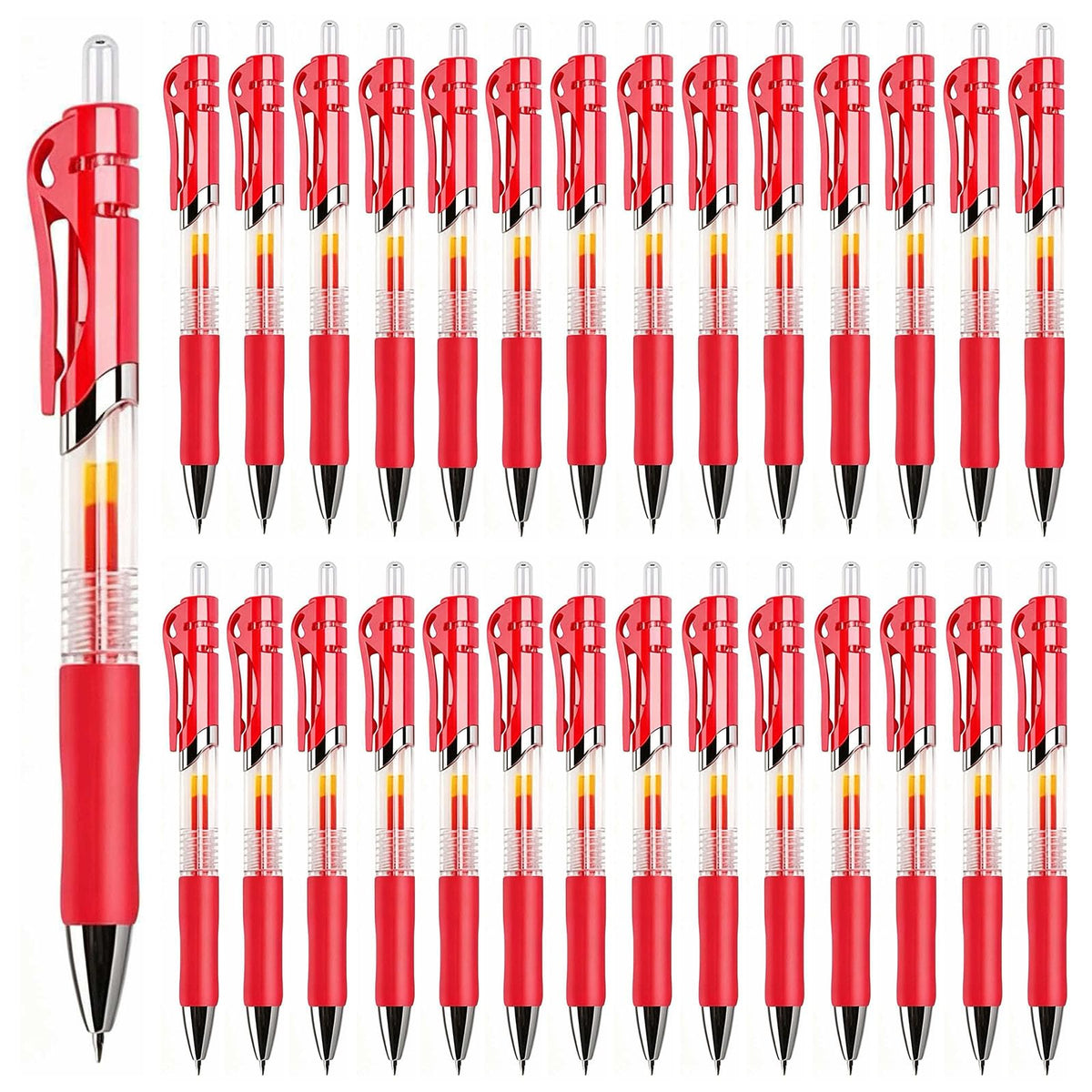 30 Pack Black Retractable Gel Pens, 0.7mm Medium Point Quick Dry Ink Pens, No Smudge No Bleed Through, Comfort Grip Smooth Writing Pens for School Office Home Supplies