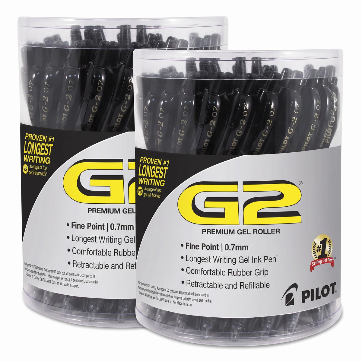 Pilot G2 Premium Gel Roller Pen, Retractable and Refillable, Fine Point 0.7 mm, Black Ink, 36 Count