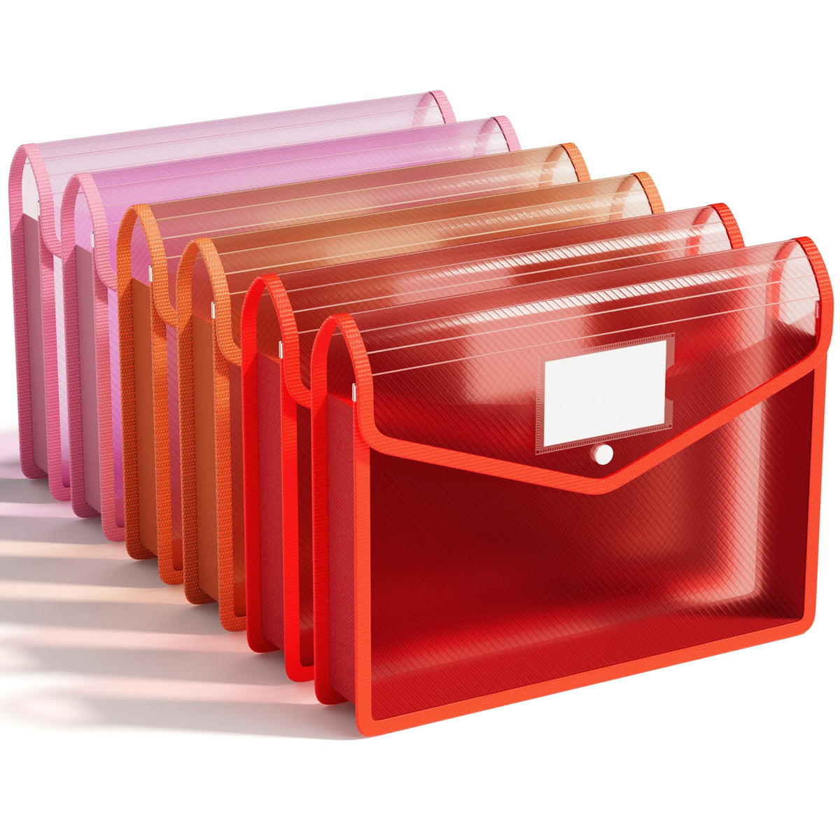 ABC life 6 Pack Plastic File Folder, Colorful File Folder Organizer