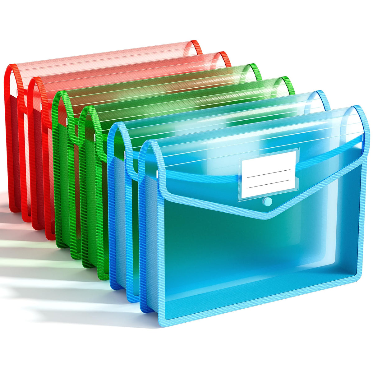ABC life 6 Pack Plastic File Folder, Colorful File Folder Organizer