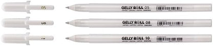 SAKURA Gelly Roll Classic White Gel Pen Set, Assorted Sizes, 3 Pack