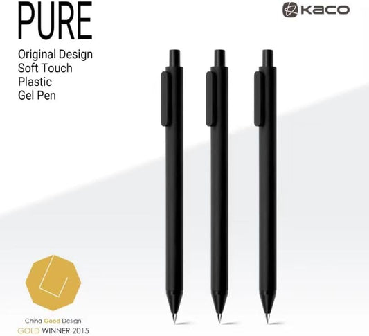 Kaco Gel Pens 0.5 mm Fine Point Black Ink 10PCS, Quick Dry Smooth Writing