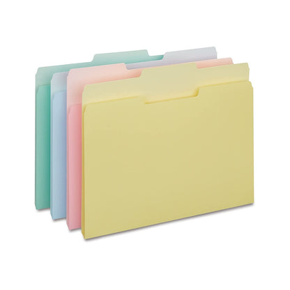 Staples File Folders, Letter Size, 1/3-Cut Tabs, Purple, 100/Pack
