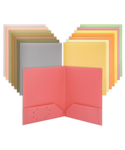 Mr. Pen- Plastic Folders with Pockets, 5 pcs | Aesthetic File Folder with Business Card Slot, 2-Pocket Folder, Back to School, Office, Filing Supplies