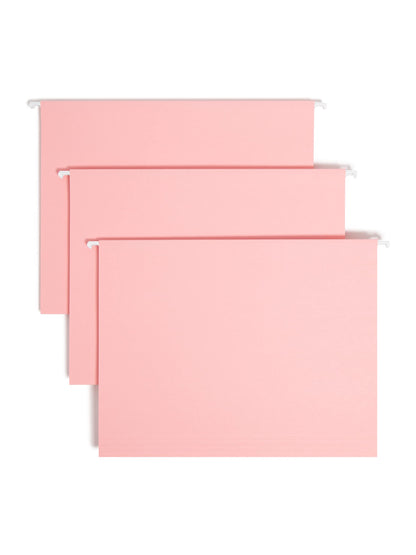 Smead Hanging File Folders with Tabs, Letter Size, Pink, 25 Count