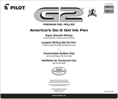 PILOT G2 Premium Gel Ink Pens, Fine Point 0.7mm, Assorted Inks, 20 Count