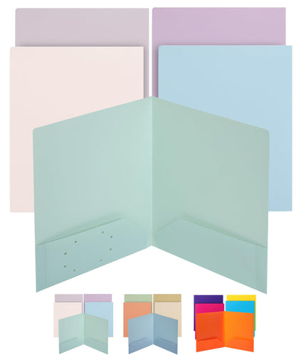 Mr. Pen- Plastic Folders with Pockets, 5 pcs | Aesthetic File Folder with Business Card Slot, 2-Pocket Folder, Back to School, Office, Filing Supplies
