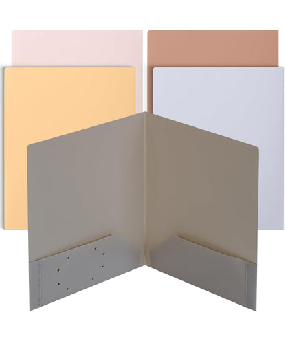 Mr. Pen- Plastic Folders with Pockets, 5 pcs | Aesthetic File Folder with Business Card Slot, 2-Pocket Folder, Back to School, Office, Filing Supplies