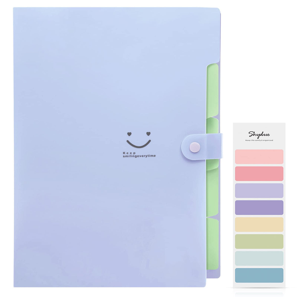 SKYDUE Expanding File Organizer with 5 Pockets, Accordion File Folders with Labels, Portable Document Paper Bill Receipt Organizer, Home College School Office Supplies, Letter Size, Lilac