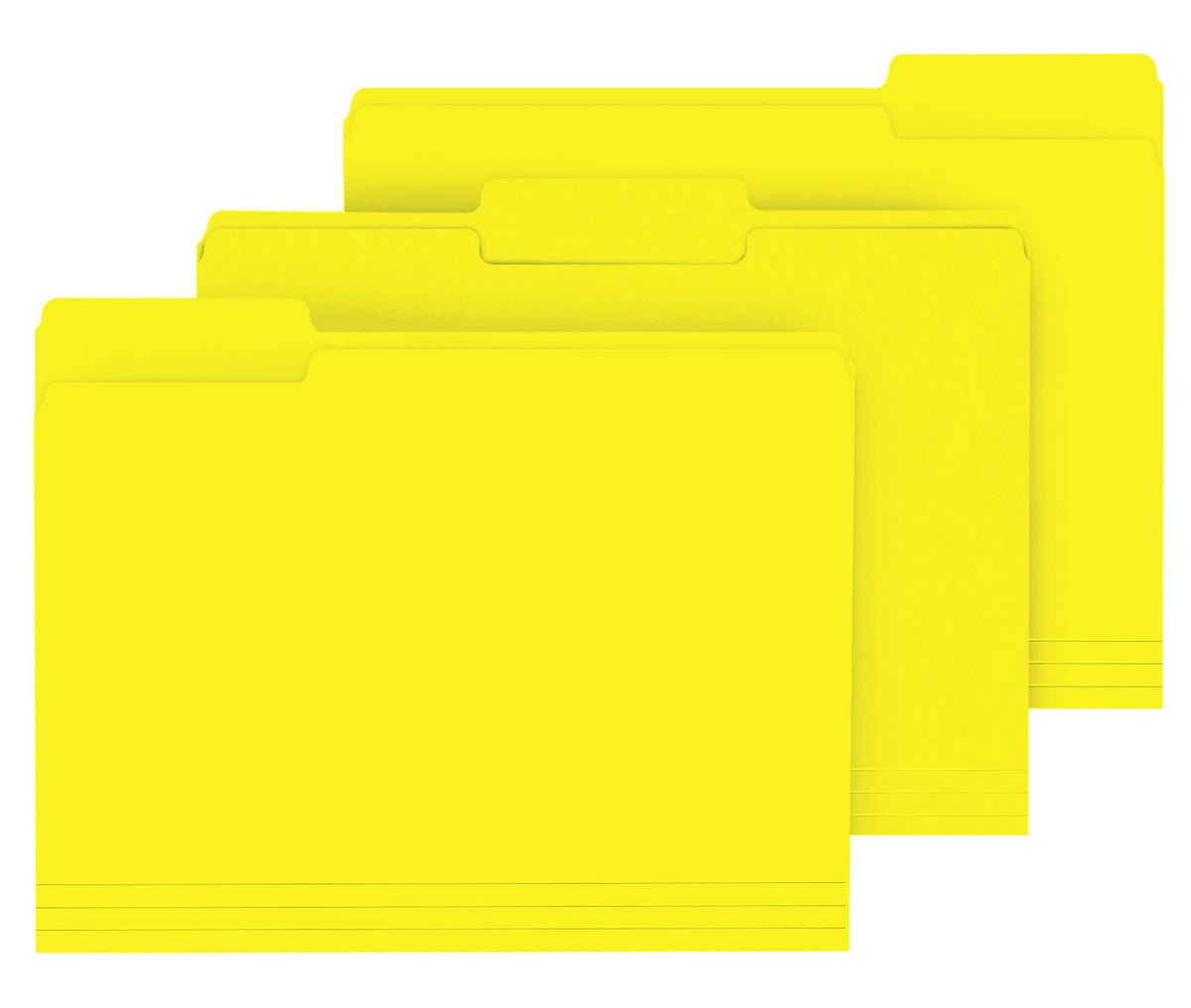 PANDRI Colored File Folders, 120 Pack 1/3 Cut Tab File Folder, Yellow