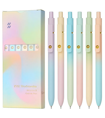Ddaowanx Gel Pens,6 Pcs 0.7mm Retractable Quick Dry Black Ink Pens
