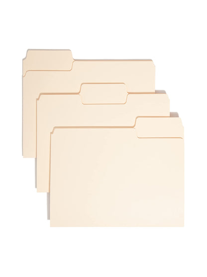 Smead SuperTab Heavyweight File Folder, Oversized 1/3-Cut Tab, Letter Size, Manila, 50 Per Box (10401)