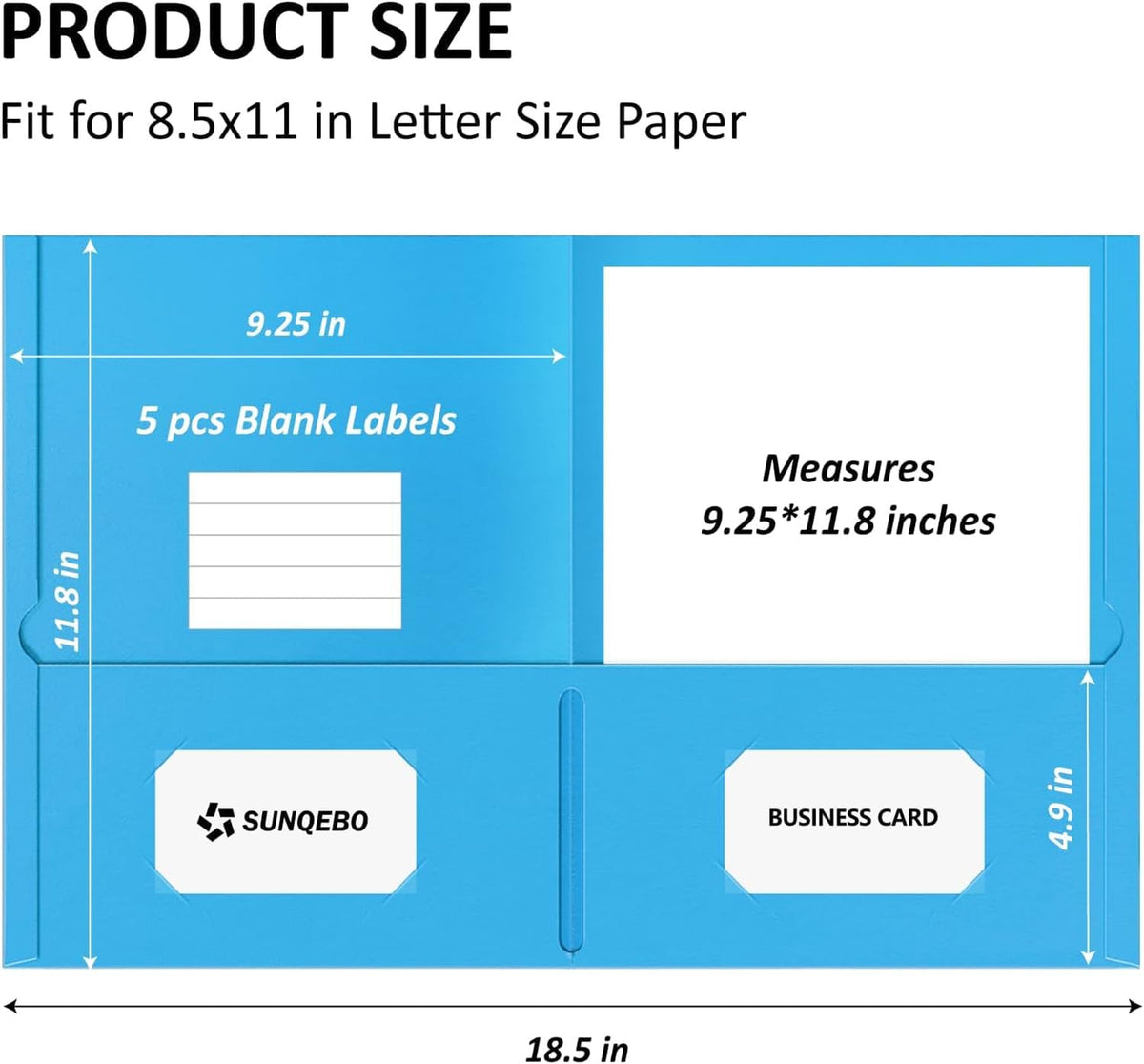2 Pocket Folders, 5 Pack Folders with Pockets, Textured Paper File Folders