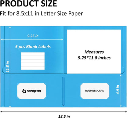 2 Pocket Folders, 5 Pack Folders with Pockets, Textured Paper File Folders