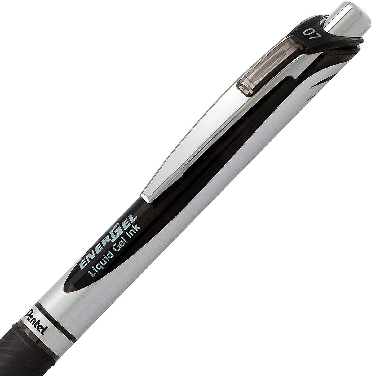 Pentel Energel RTX Retractable Liquid Gel Pen, 0.7mm, Metal Tip, Pack of 12 6 Black and 6 Blue Ink Pens