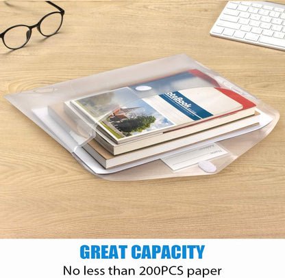 Sooez 10 Pack Plastic Envelopes File Folders, Clear Folder for Document US