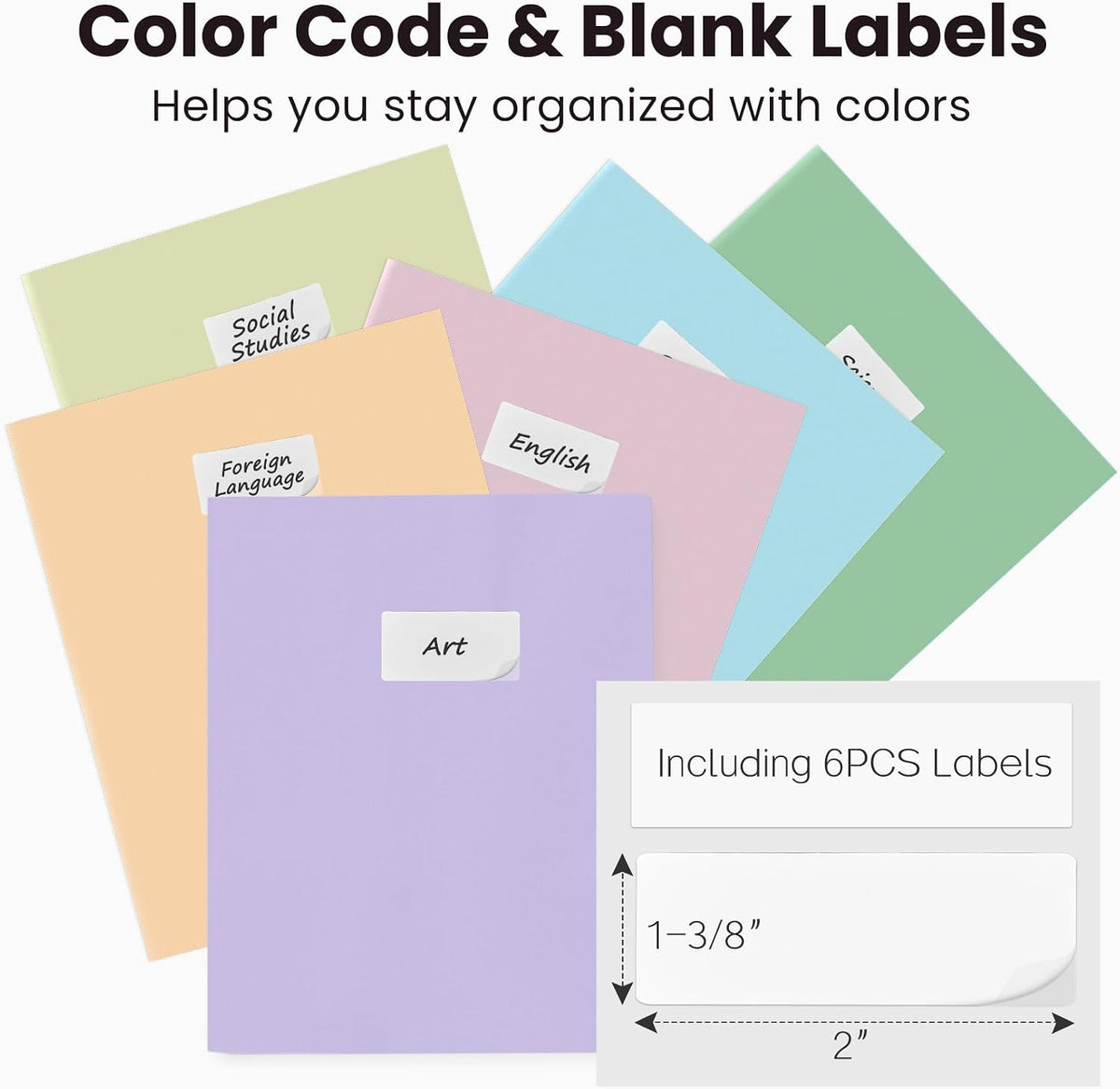 Sooez 7Pack Folders with Pockets, Pastels Colors, Heavy Duty Pocket Folder