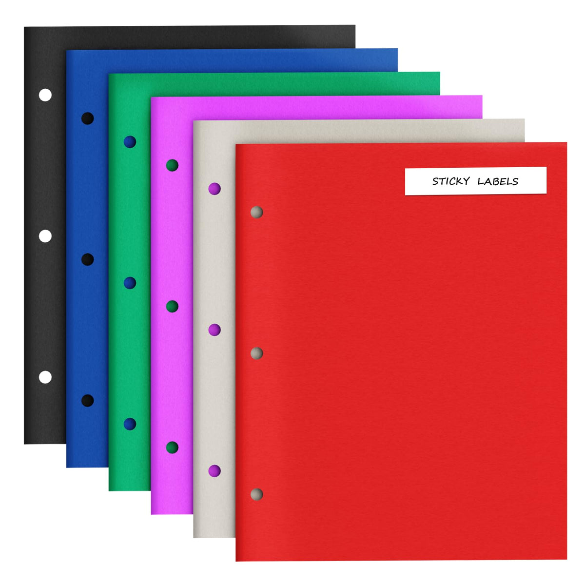 2 Pocket Folders, 5 Pack Folders with Pockets, Textured Paper File Folders
