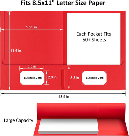 HABGP 2 Pocket Folders, 4 Pack, Assorted Colors File Folders with Pockets