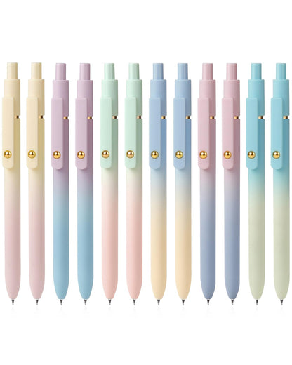 FIOVER Colored Gel Pens 6 Pack 0.7mm Medium Point Pens for Journaling