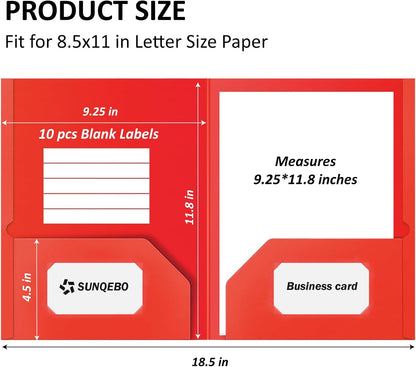 2 Pocket Folders, 6 Pack Folders with Pockets,Aesthetic Color with 10 Label