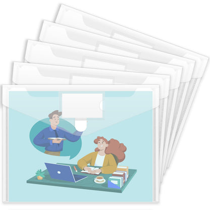 Sooez 10 Pack Plastic Envelopes File Folders, Clear Folder for Document US