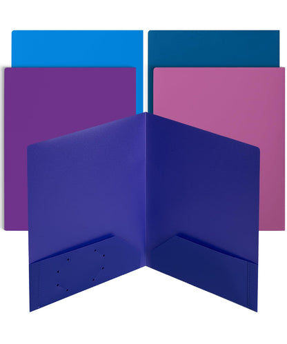 Mr. Pen- Plastic Folders with Pockets, 5 pcs | Aesthetic File Folder with Business Card Slot, 2-Pocket Folder, Back to School, Office, Filing Supplies