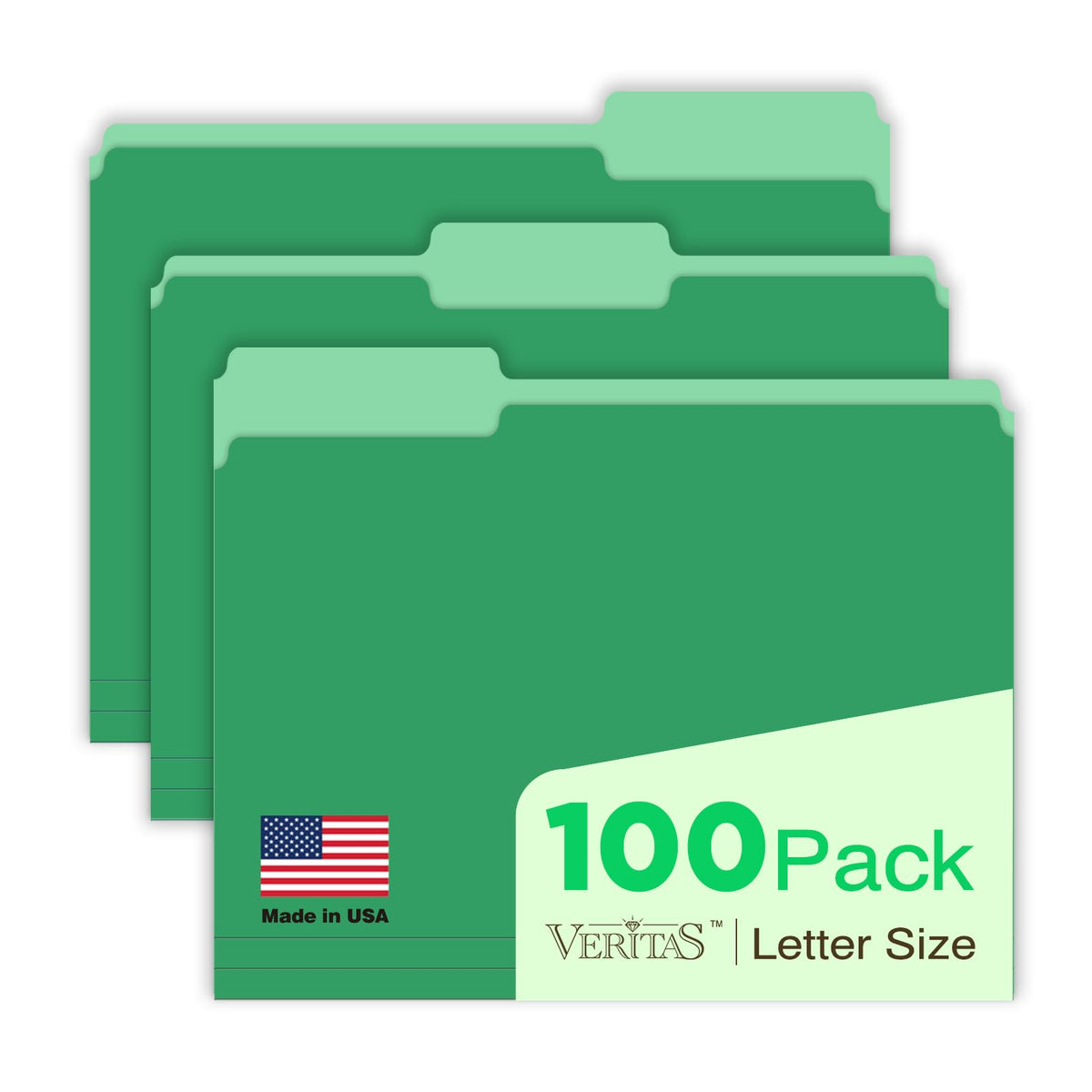 Manilla Folders 8.5 x 11 File Folders Letter Size Manila Folder with 1/3 Cut Tab 100 Pack Paper Folders for Office, School, Home, Business Filing Supplies Made in USA