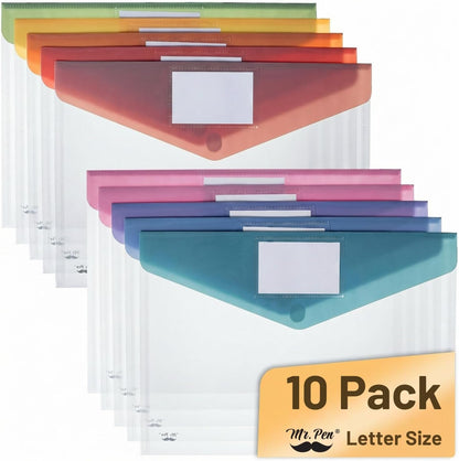 Mr. Pen- Clear Plastic Envelopes File Folders, 10 Pack, A4, Letter Size