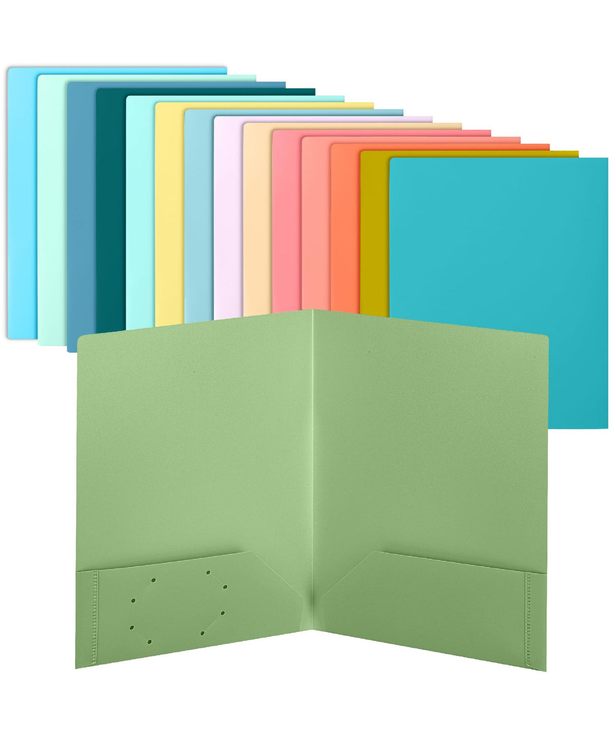 Mr. Pen- Plastic Folders with Pockets, 5 pcs | Aesthetic File Folder with Business Card Slot, 2-Pocket Folder, Back to School, Office, Filing Supplies