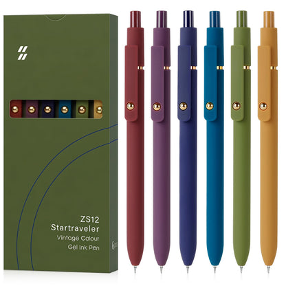 FIOVER Gel Pens 5pcs 0.5mm Quick Dry Black Ink Fine Point Pens
