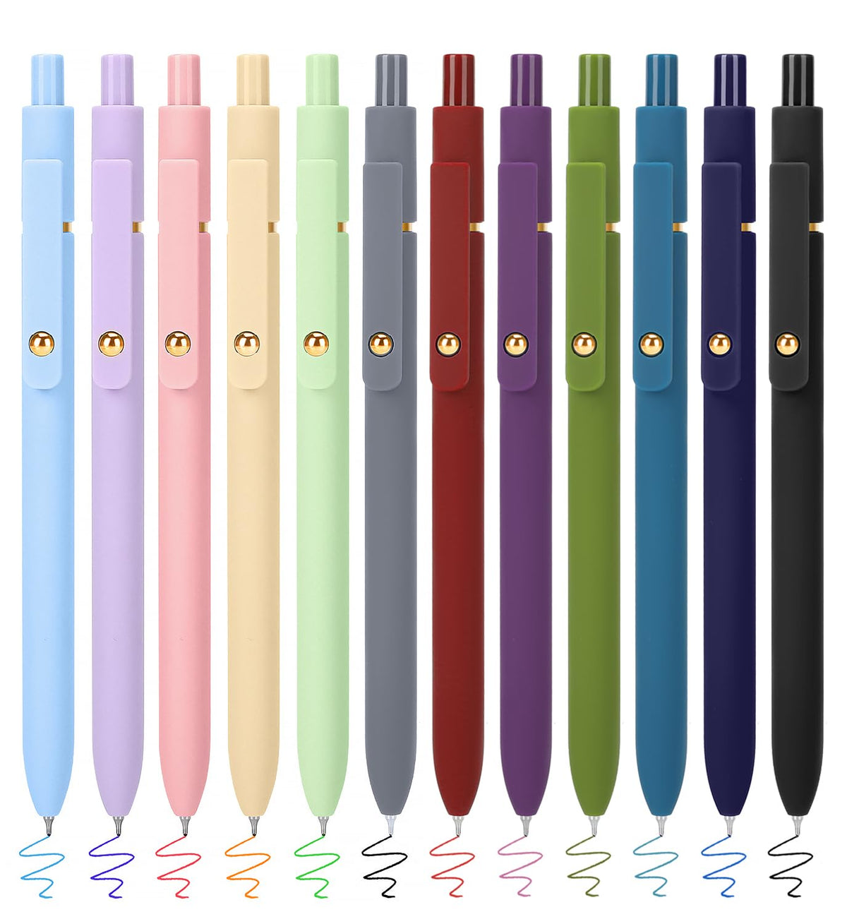FIOVER Colored Gel Pens 6 Pack 0.7mm Medium Point Pens for Journaling
