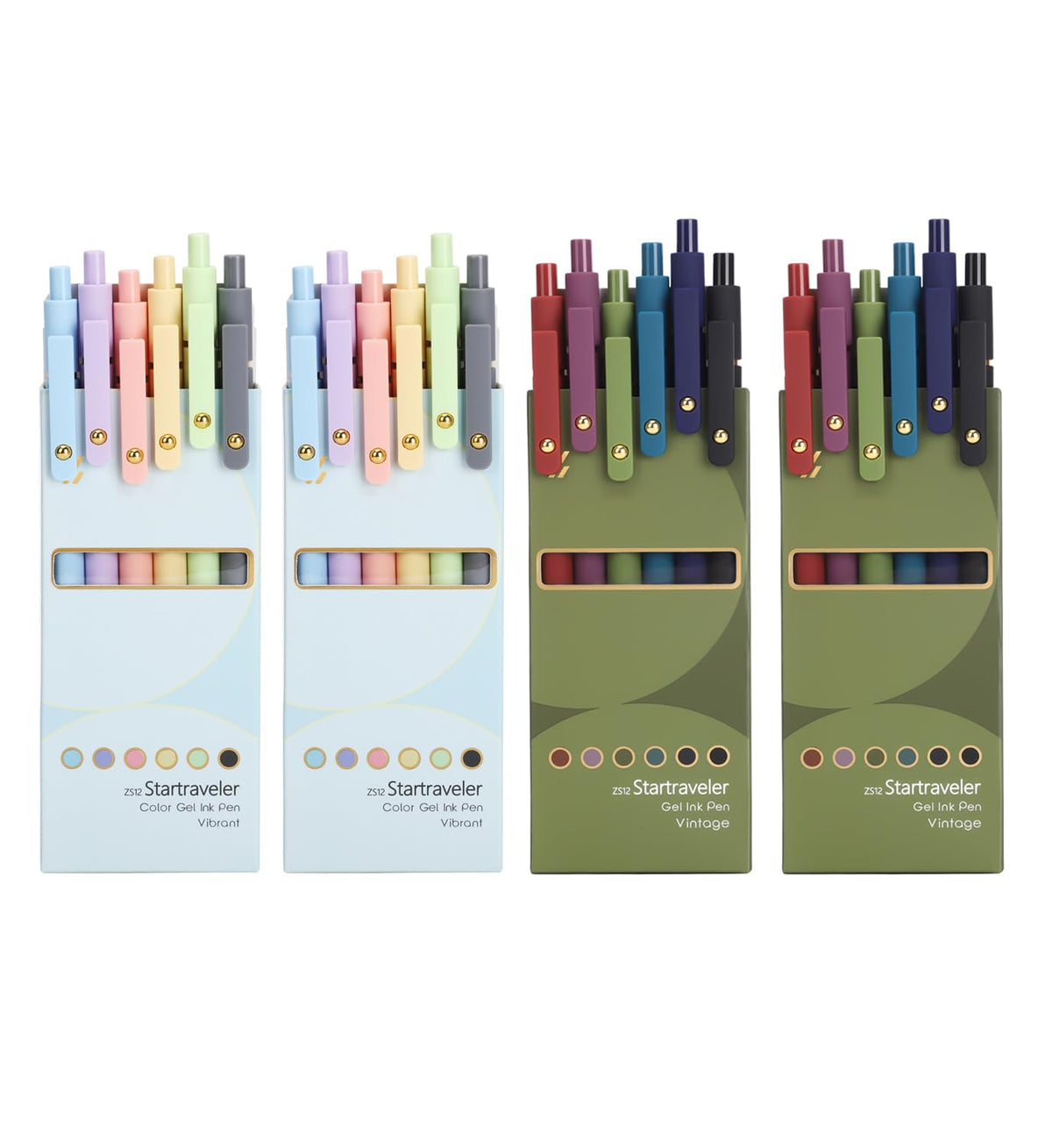FIOVER Colored Gel Pens 6 Pack 0.7mm Medium Point Pens for Journaling