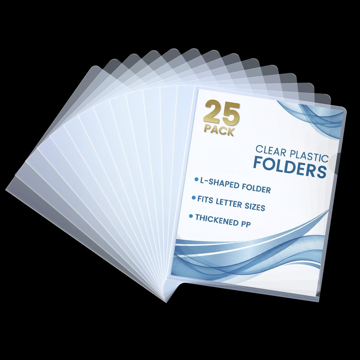 Sooez 25 Pack Clear Document Folder Project Pockets