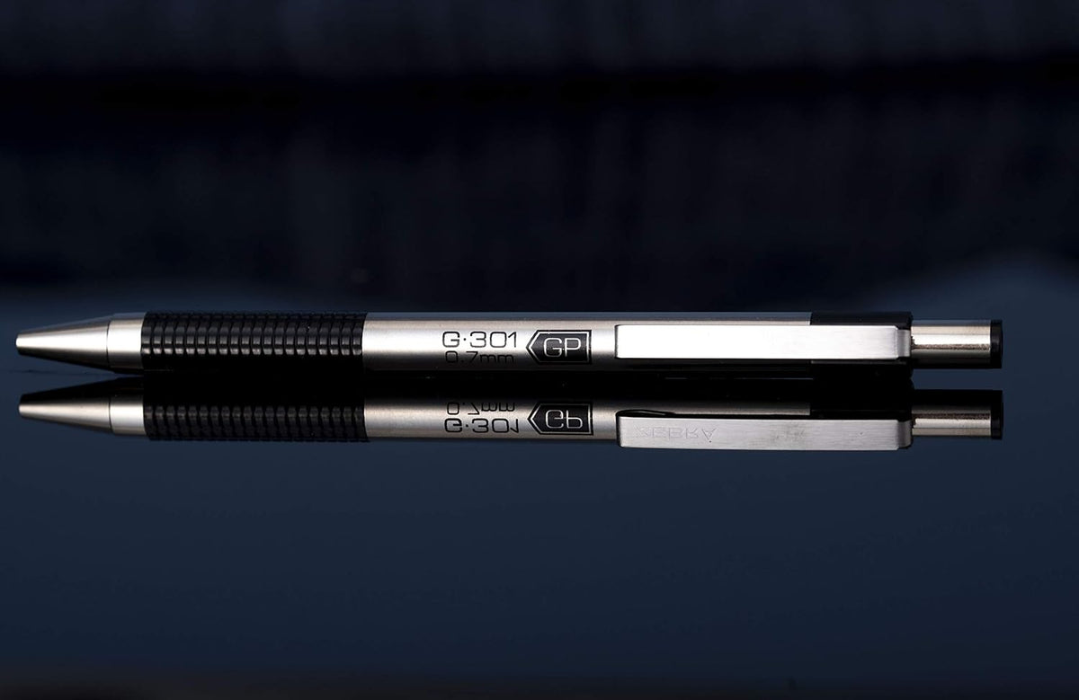 Zebra Pen STEEL G-301 Retractable Gel Pen, Black Ink, 0.7mm, 12-Pack