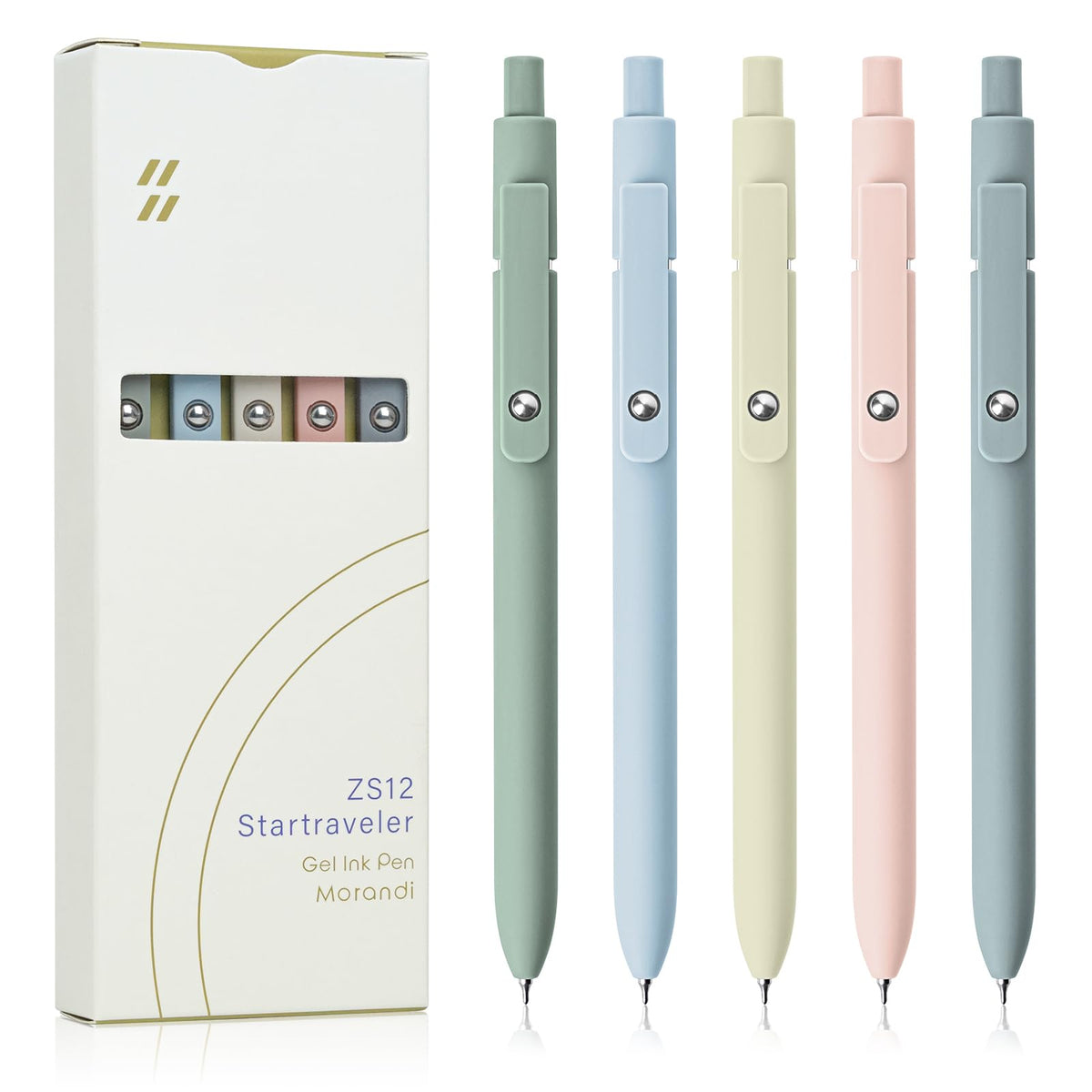YOXMJDB Gel Pens, 5 Pcs 0.5mm Fine Point Smooth Writing Pens Cute Pens, High-End Series Black Ink Pens for Journaling Note Taking, School Office Supplies for Women Men (5 Pcs Vintage)